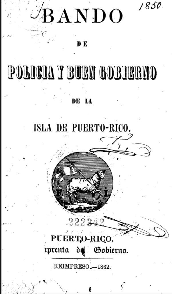 Bando de Policia y Buen Gobierno, 1862