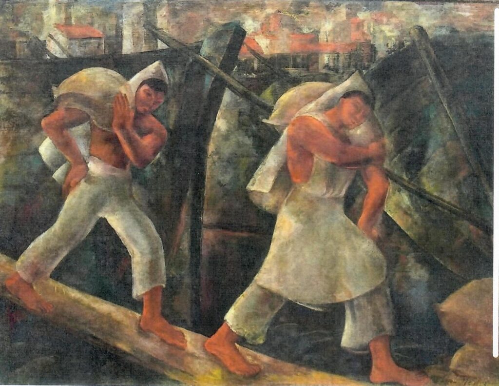 Estibadores, obra de la pintora Laura Rodig (1901-1972),c. 1936. Museo Nacional de Bellas Artes, Chile.