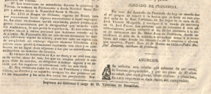 “Anuncios.” Gaceta del Gobierno de Puerto Rico. 26 de marzo del 1833.