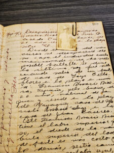 Foto de un desaparecido (Imagen propia)Libro de Novedades de Mayagüez del 18 de diciembre de 1937 al 2 de septiembre de 1938, página 169.